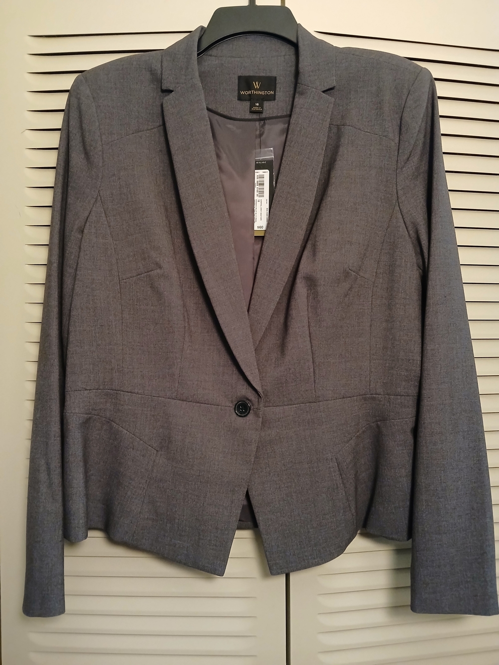 Worthington Women's 2-piece Admiral Heather Gray Tailored Blazer and Skirt Suit
